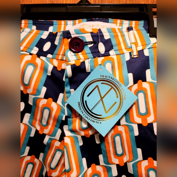 Tracy Negoshian NWT Geo block luxury walking shorts sz6 - Picture 8 of 14